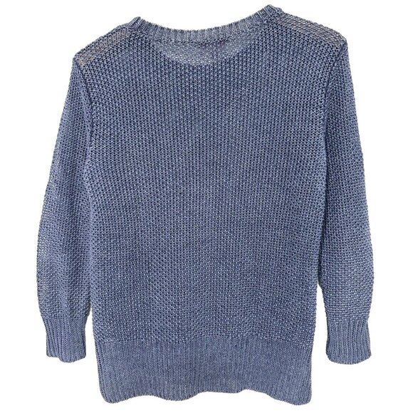 S Lilly Pulitzer Women's Blue Crochet Open Knit Chunky Beachy Oversized Sweater - Picture 7 of 7